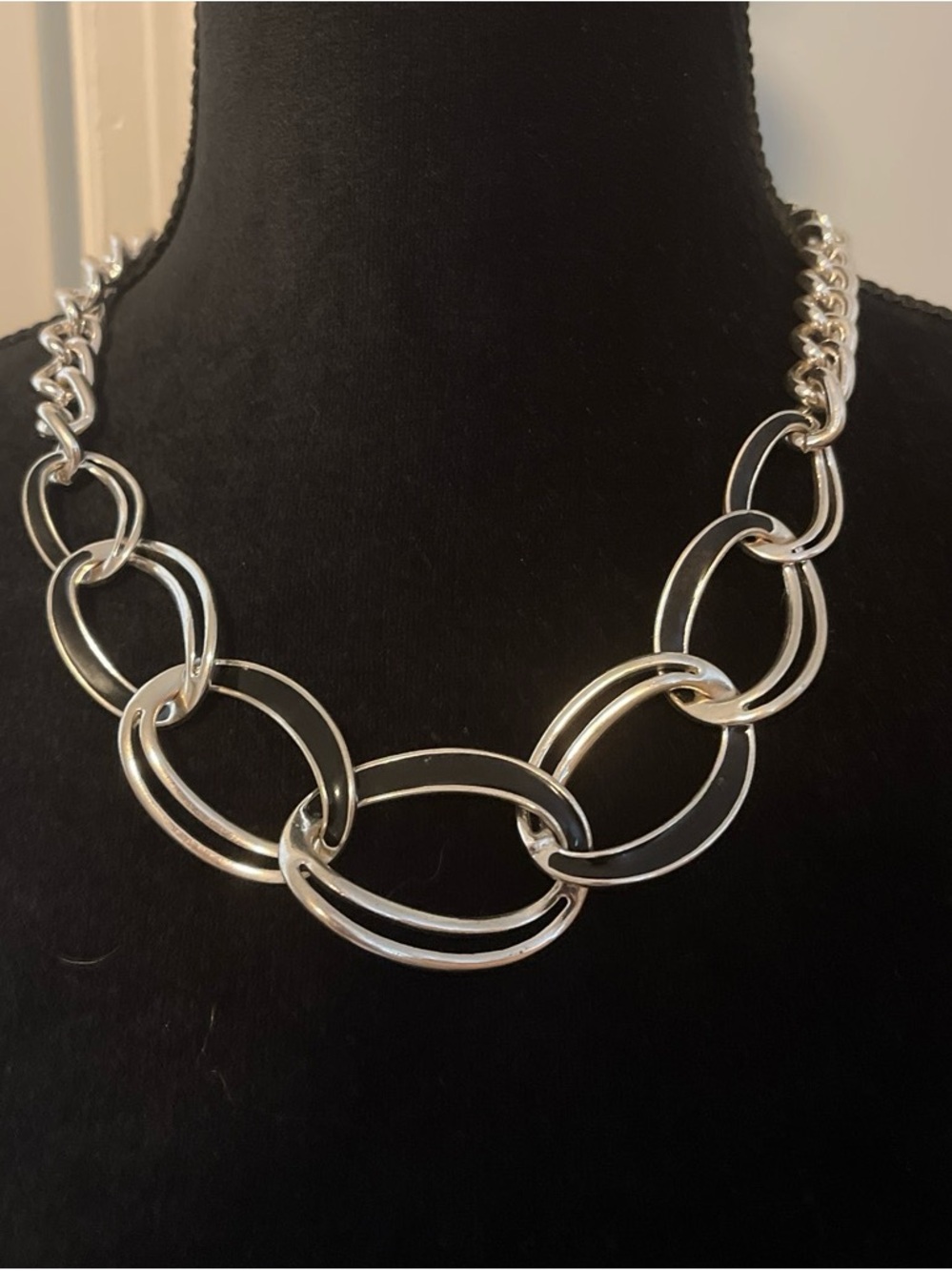 Silver Link Statement Necklace - Women Jewelry